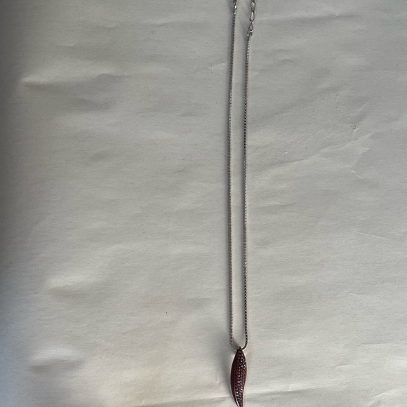 Swarovski Red Crystal Enamel Silver Tone Box Style Chain Pendant Necklace EUC - Picture 8 of 15